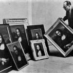 Guy Isnard, officiale di polizia, con una serie di falsi della Gioconda, 1955. Photo: Robert Cohen for Time-Life - From shitndie.tumblr.com