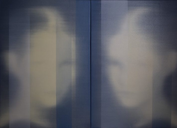 Juan Eugenio Ochoa, Iconica Analitica 1. 100 x 140 cm - 2016 Olio su tela - dittico